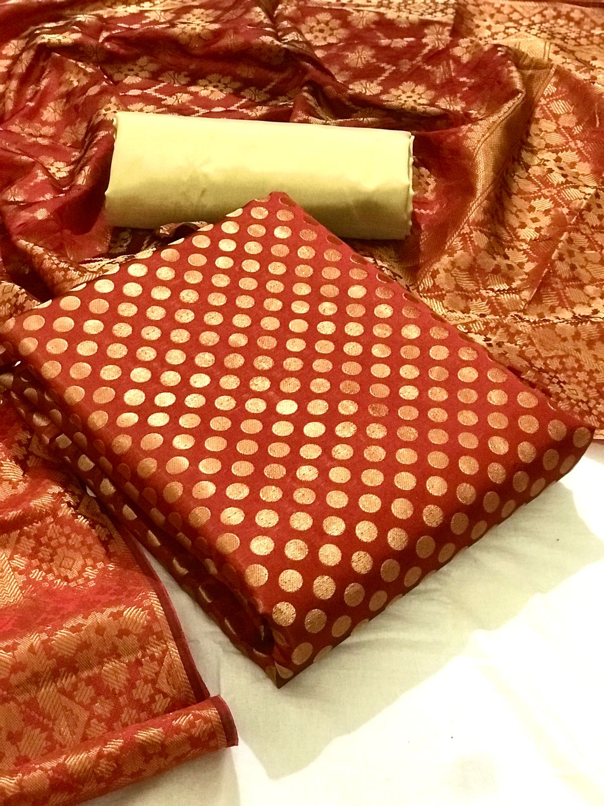 Banarasi Silk 50 Festive Wear Banarasi Silk Designer Dress Material Collection